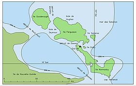 Carte de l'archipel d’Entrecasteaux.