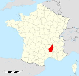Localisation de l'Ardèche en France