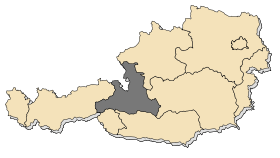 Localisation du Land de Salzbourg sur la carte de l'Autriche