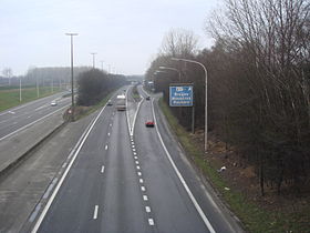 L'autoroute E42 au niveau de Tournai en Belgique