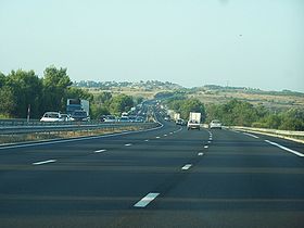 Photographie de la route A 9 : L'autoroute A9 dans l'Aude