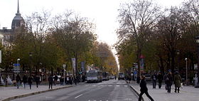L'avenue de Grammont à  Tours, lieu d'arrivée de l'étape.