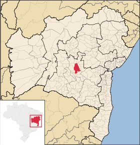 Localisation de Mucugê sur une carte