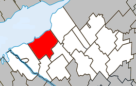Localisation de la municipalité dans la MRC de Nicolet-Yamaska
