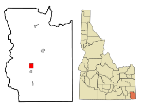 Bear Lake County Idaho Incorporated and Unincorporated areas Paris Highlighted.svg