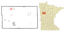 Becker County Minnesota Incorporated and Unincorporated areas Ogema Highlighted.svg