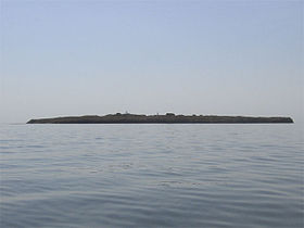 L'île vue depuis le niveau de la Mer