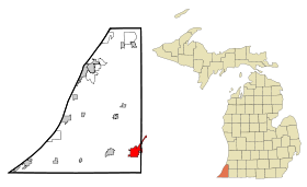 Berrien County Michigan Incorporated and Unincorporated areas Niles Highlighted.svg