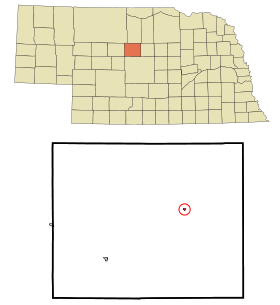 Blaine County Nebraska Incorporated and Unincorporated areas Brewster Highlighted.svg