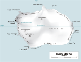 Carte de l'île Bouvet.