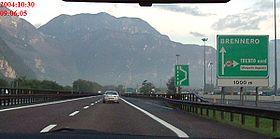 La E45 près du col du Brenner en Italie
