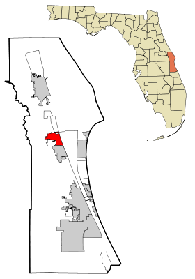 Brevard County Florida Incorporated and Unincorporated areas Cocoa Highlighted.svg