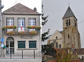 La mairie et l'église Saint-Étienne