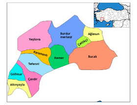 Districts de la province de Burdur