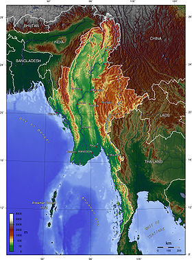 carte : Géographie de la Birmanie