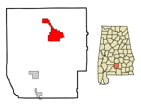 Butler County Alabama Incorporated and Unincorporated areas Greenville Highlighted.svg