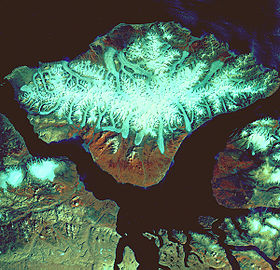 USGS image satellite de l'île Bylot