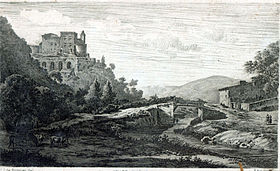 Le Château en 1789, gravure de Jean-Jacques de Boissieu