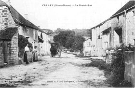 Carte postale ancienne de la Grande-Rue de Crenay