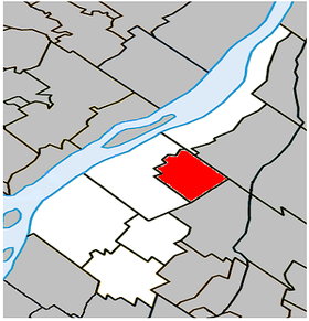 Localisation de la municipalité de paroisse dans la MRC de Marguerite-D'Youville