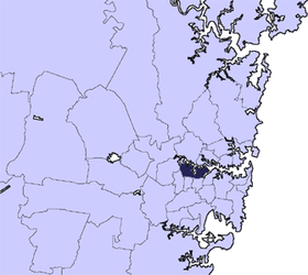 Localisation de Canada Bay dans l'agglomération de Sydney