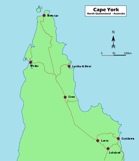 Carte de la péninsule du cap York.