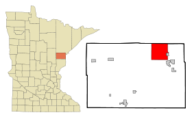 Carlton County Minnesota Incorporated and Unincorporated areas Cloquet Highlighted.svg