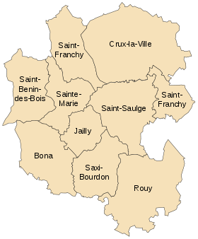 Carte de la communauté de communes Cœur du Nivernais