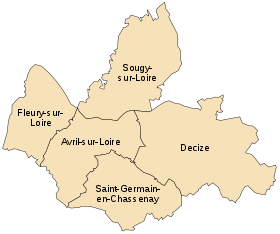 Carte de la communauté de communes du Sud-Nivernais