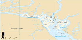 Carte des îles Discovery en Colombie-Britannique au Canada