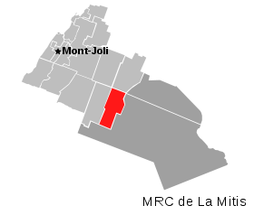 Localisation de Saint-Charles-Garnier dans la MRC de La Mitis