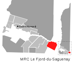 Localisation de Petit-Saguenay dans la MRC Le Fjord-du-Saguenay