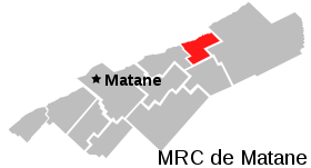 Localisation de Grosses-Roches dans la MRC de Matane