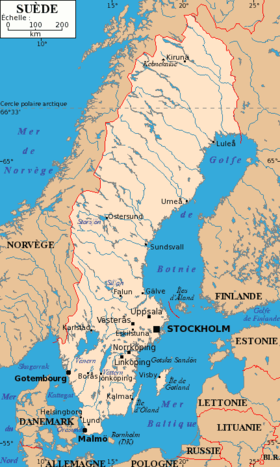 carte : Géographie de la Suède