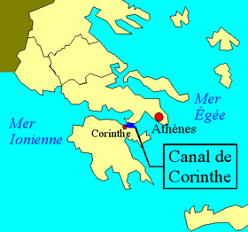 Localisation du Canal de Corinthe