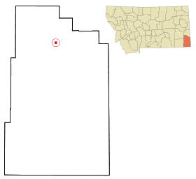 Carter County Montana Incorporated and Unincorporated areas Ekalaka Highlighted.svg