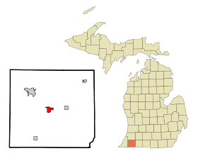 Cass County Michigan Incorporated and Unincorporated areas Cassopolis Highlighted.svg