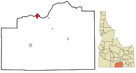 Cassia County Idaho Incorporated and Unincorporated areas Burley Highlighted.svg