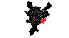 Localisation de Chênée dans la Ville de Liège