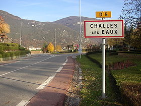 Entrée de la ville de Challes-les-Eaux.