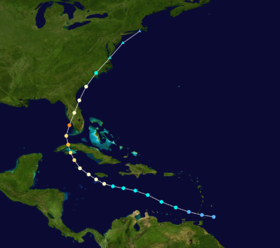 la trajectoire de l'ouragan Charley