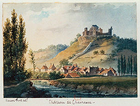 Le château au XIXe siècle, dessin de Siméon Fort