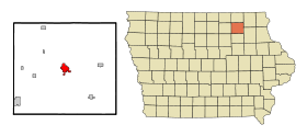 Chickasaw County Iowa Incorporated and Unincorporated areas New Hampton Highlighted.svg