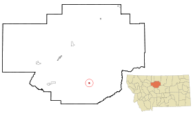 Chouteau County Montana Incorporated and Unincorporated areas Geraldine Highlighted.svg