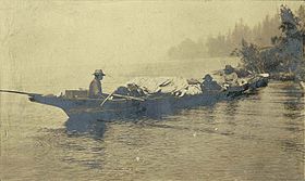 Chudups John and others in a canoe on Lake Union, Seattle, ca. 1885, 2228.jpg