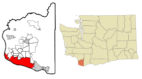 Clark County Washington Incorporated and Unincorporated areas Vancouver Highlighted.svg