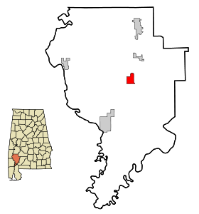 Clarke County Alabama Incorporated and Unincorporated areas Grove Hill Highlighted.svg