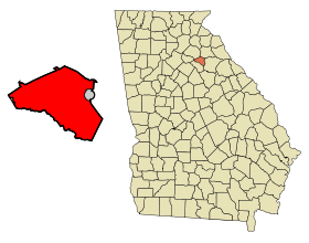 Clarke County Georgia Incorporated and Unincorporated areas Athens Highlighted.svg