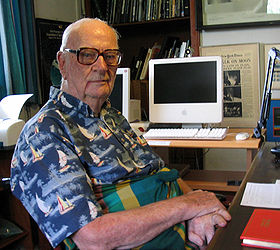 Arthur C. Clarke dans sa maison au Sri Lanka en 2005