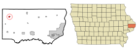 Clinton County Iowa Incorporated and Unincorporated areas Lost Nation Highlighted.svg
